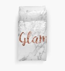 Rose gold marble glam Duvet Cover