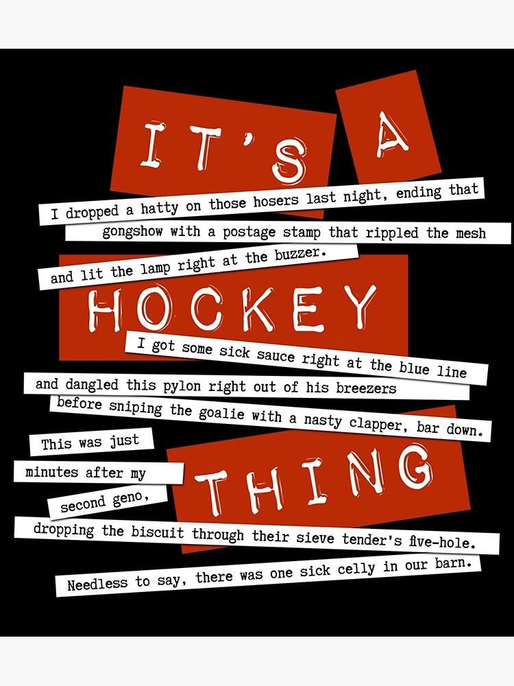 "Hockey Slang Sticker" Poster for Sale by contawana1s Redbubble