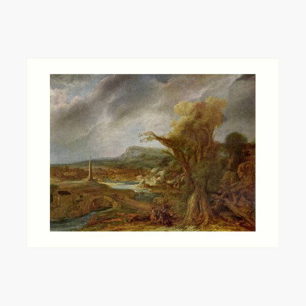 Stolen Art - Landscape with an Obelisk by Govert Flinck Art Print