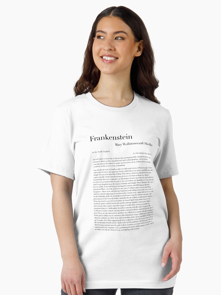 Women's T-Shirts [Out of Print] Mary Wollstonecraft Shelley / Frankenstein Relaxed Fit Tee (Black) (Womens) Frankenstein by Mary Wollstonecraft Shelley