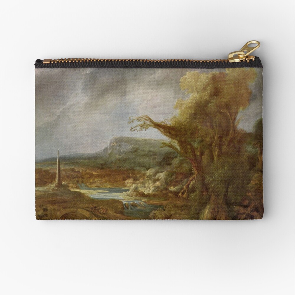 Stolen Art - Landscape with an Obelisk by Govert Flinck Zipper Pouch