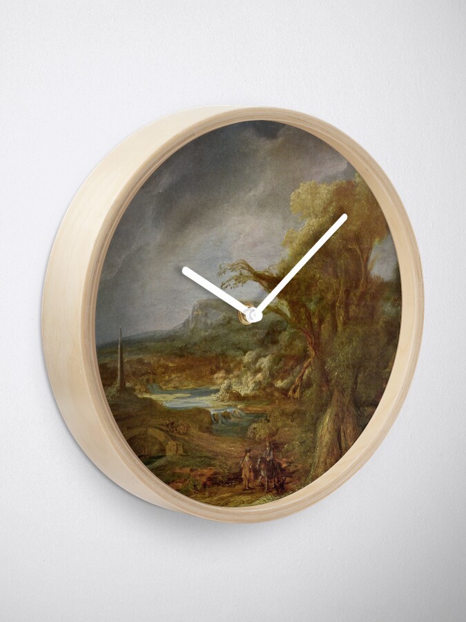 Alternate view of Stolen Art - Landscape with an Obelisk by Govert Flinck Clock
