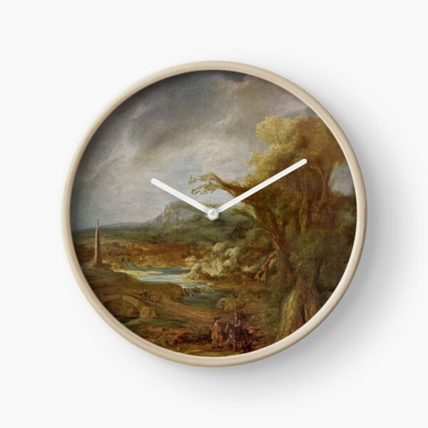Stolen Art - Landscape with an Obelisk by Govert Flinck Clock