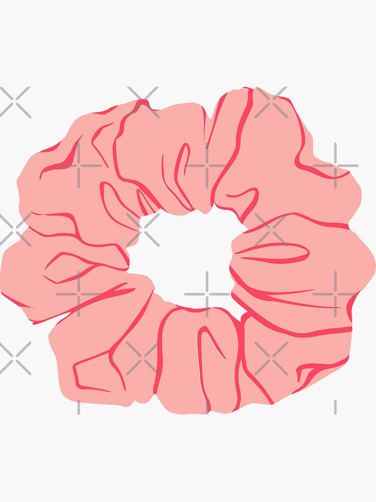 Pink Scrunchie Sticker For Sale By Evaendahl Redbubble