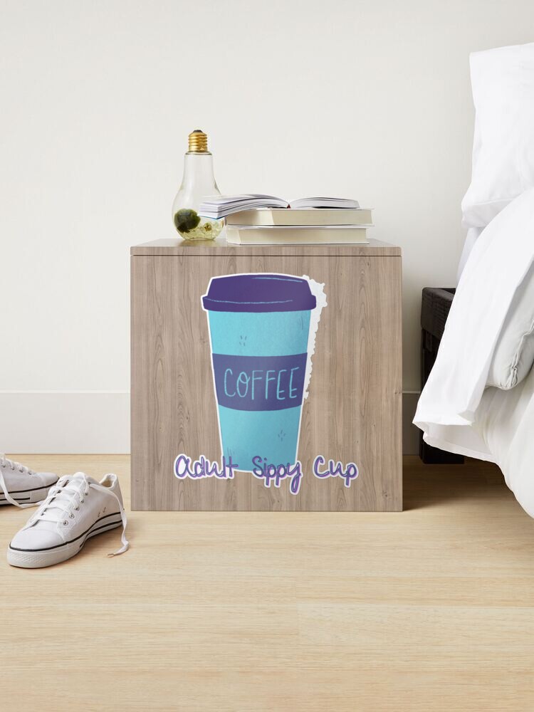Adult Sippy Cup Coffee Cup Sticker for Sale by RobinLynneDes