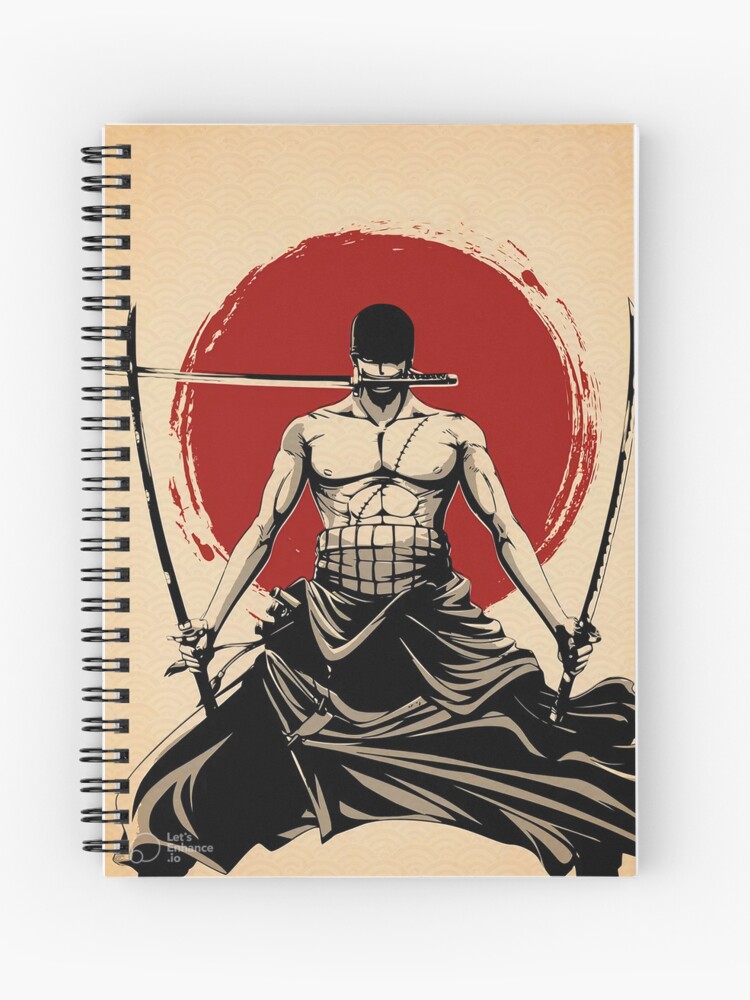 Zoro One Piece Anime Spiral Notebook by Ihab Design - Pixels Merch