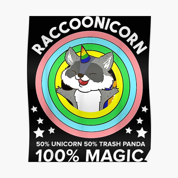 Raccoonicorn Raccoon Racoon Unicorn Trash Panda Canvas Print