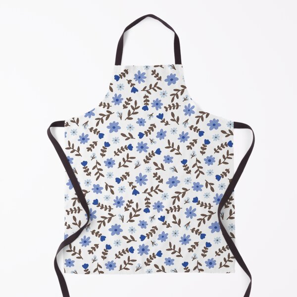 Item preview, Blue Flower Pattern (blue/brown/white) designed and sold by Design Minds Boutique.