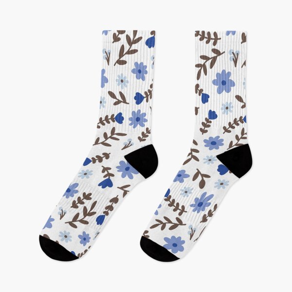 Item preview, Blue Flower Pattern (blue/brown/white) designed and sold by Design Minds Boutique.