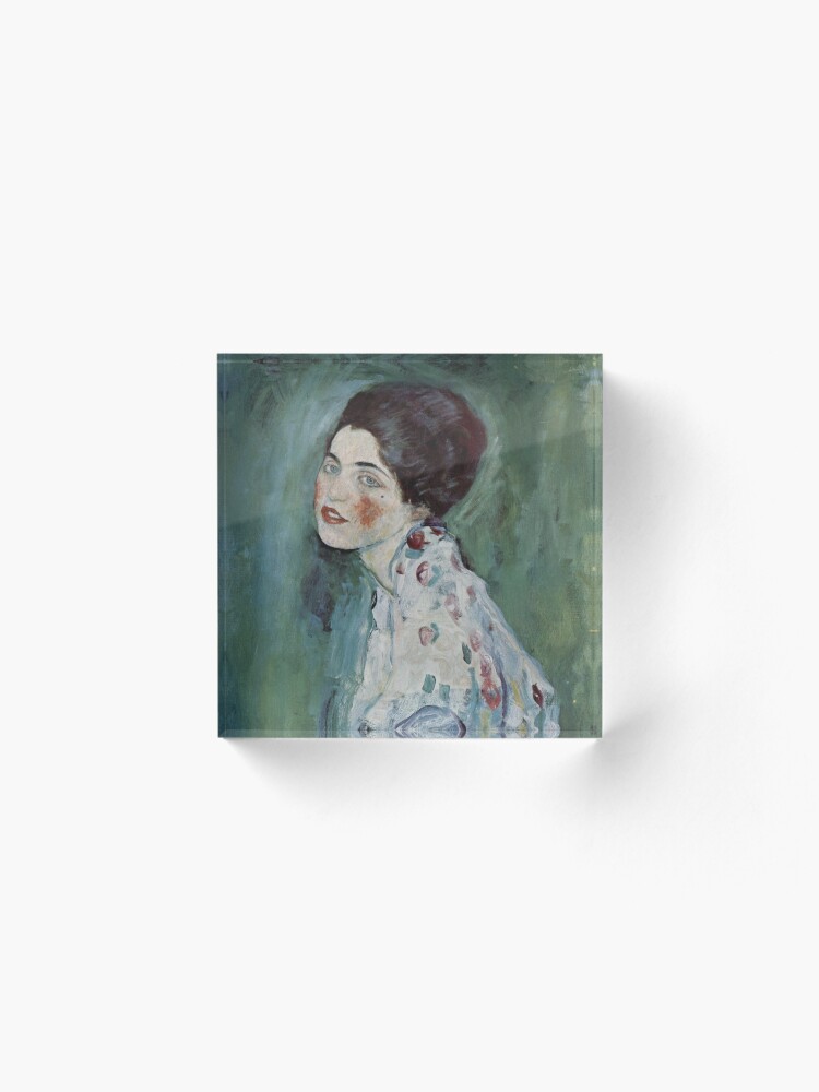 Alternate view of Stolen Art - Portrait of a Lady by Gustav Klimt Acrylic Block