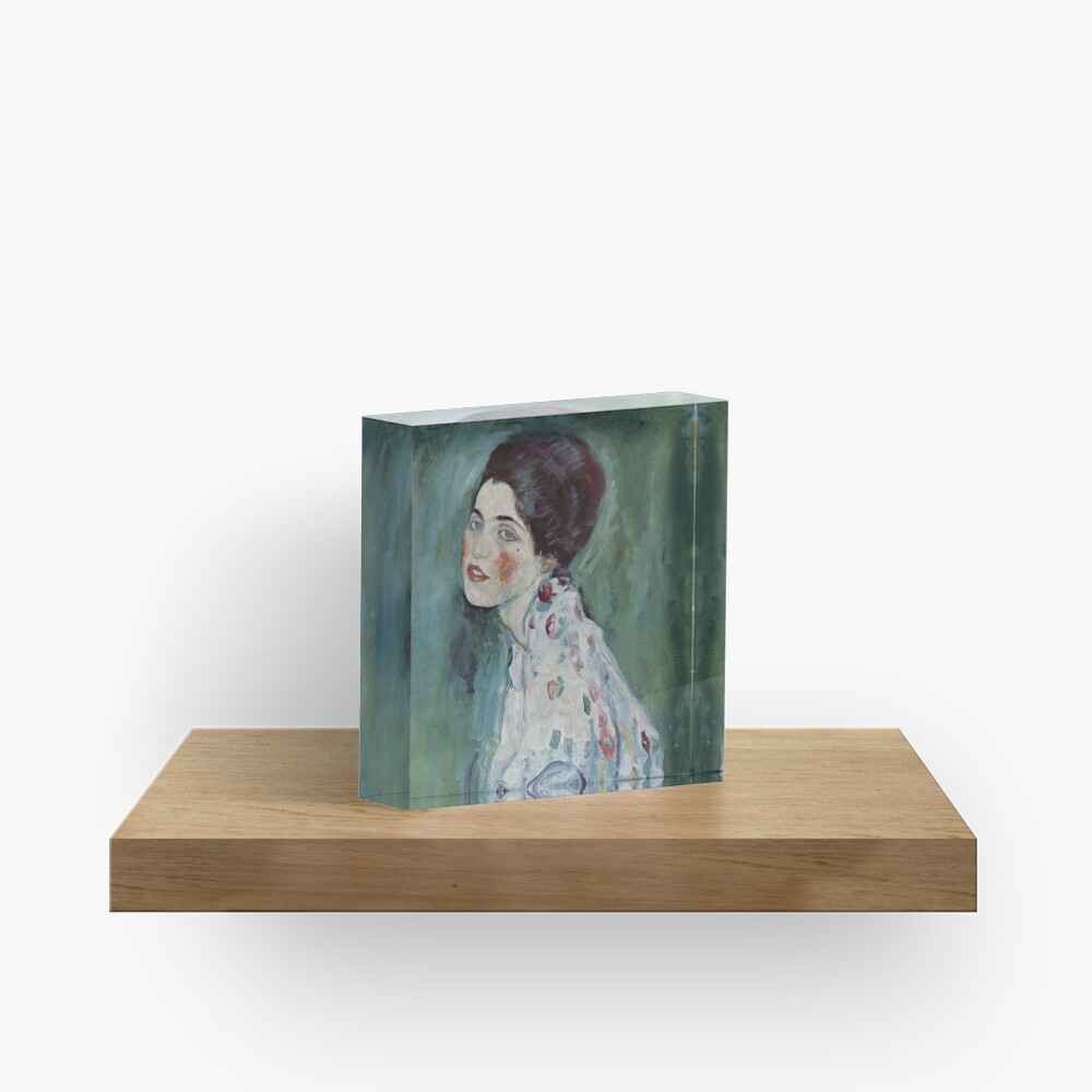 Stolen Art - Portrait of a Lady by Gustav Klimt Acrylic Block