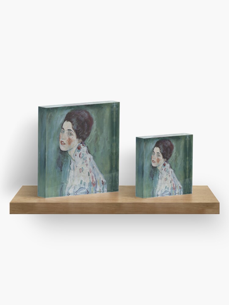 Alternate view of Stolen Art - Portrait of a Lady by Gustav Klimt Acrylic Block