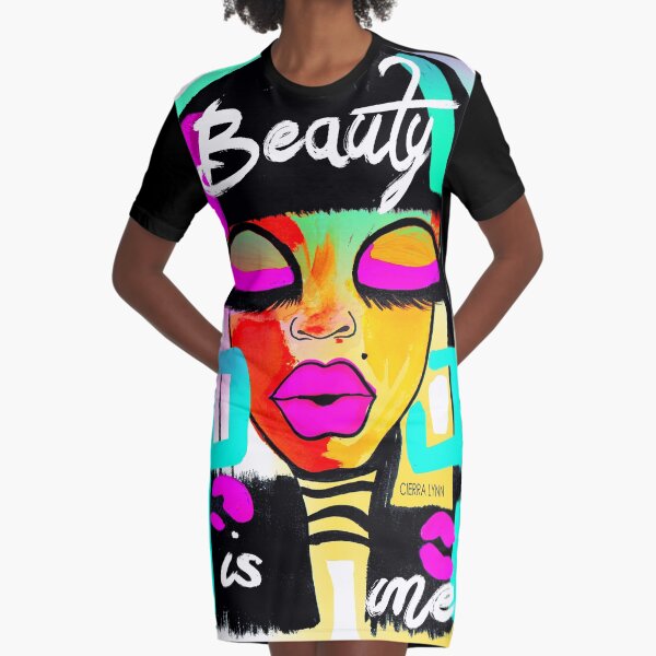 BEAUTY IS ME Graphic T-Shirt Dress