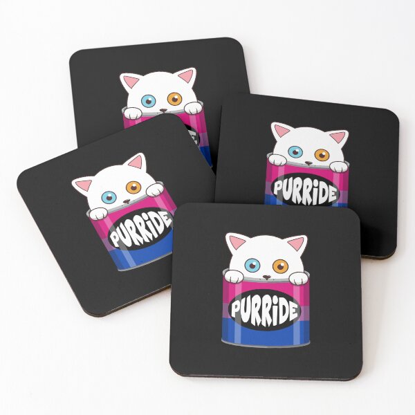 Item preview, Funny White Cat In The Purride Can Of Pate Bisexual Pride designed and sold by Luan Huynh.