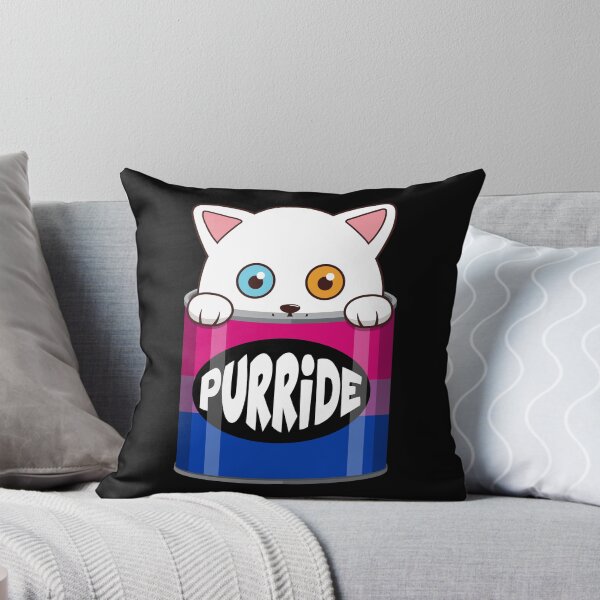 Item preview, Funny White Cat In The Purride Can Of Pate Bisexual Pride designed and sold by Luan Huynh.