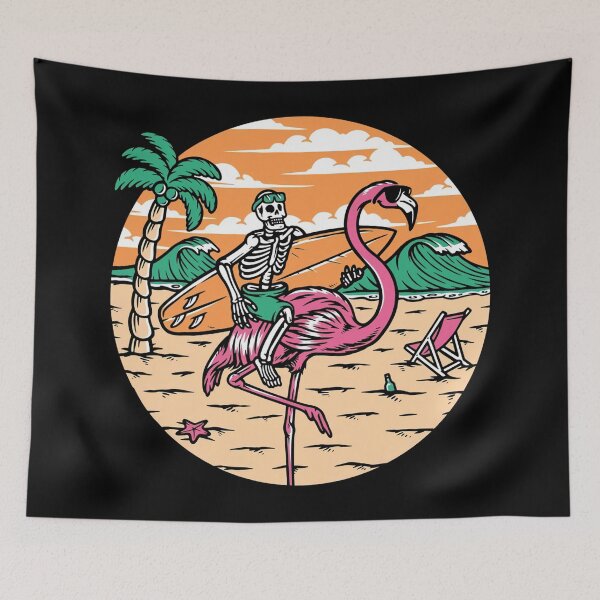 Item preview, Flamingo And Skull designed and sold by Reginaldberman.
