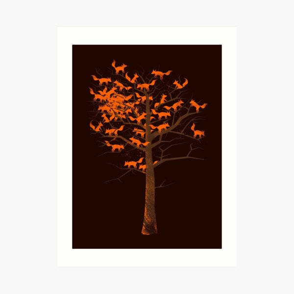 Blazing Fox Tree Art Print