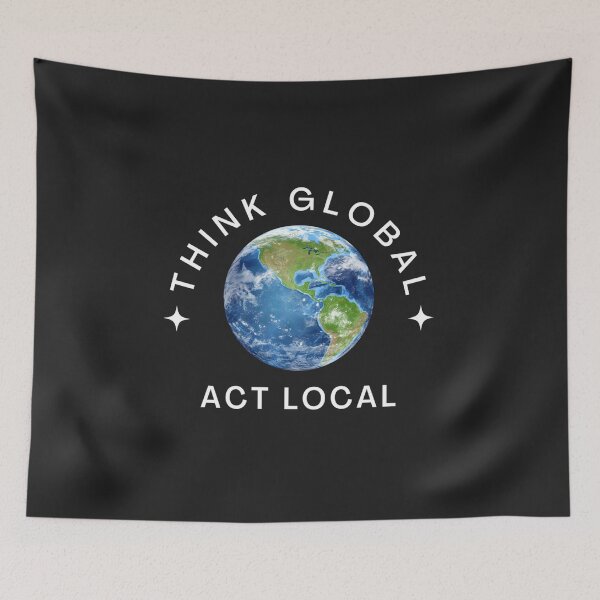Item preview, THINK GLOBAL ~ ACT LOCAL : Environmental Mantra from the 70's designed and sold by bayberrygal.