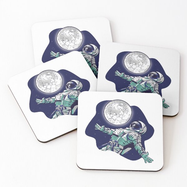 Item preview, Astronaut with moon planet in space designed and sold by JanooFactory.