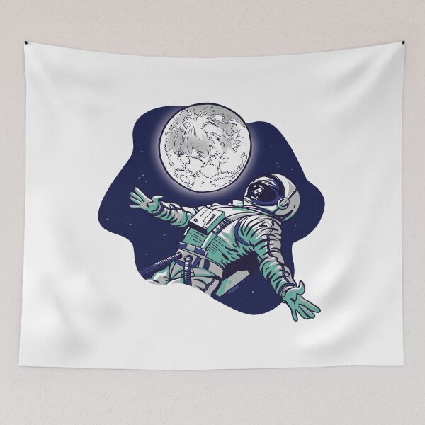 Item preview, Astronaut with moon planet in space designed and sold by JanooFactory.