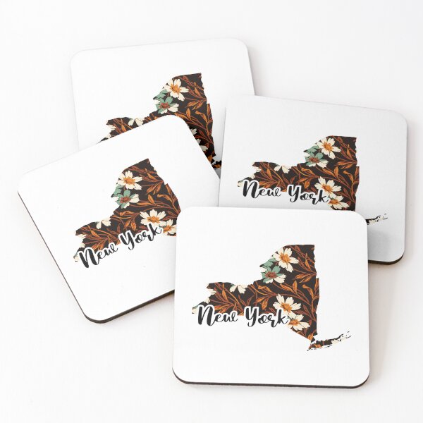 Item preview, Floral Map of USA States New York - Map of New York designed and sold by AmethystMurad.