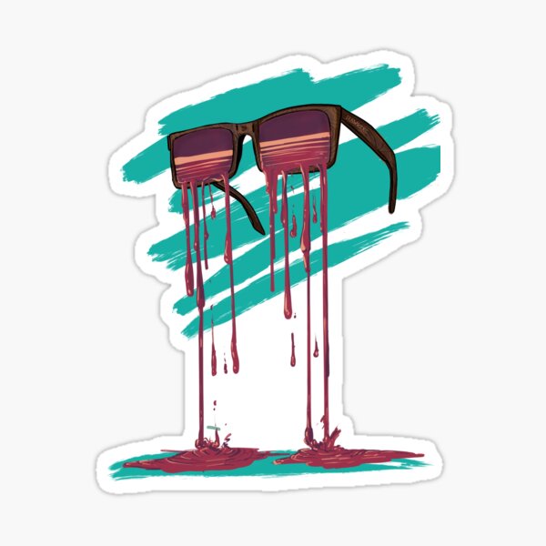 cry glasses summer Sticker