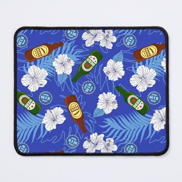 Item preview, Beer Bottles Blue Hawaiian Shirt Pattern designed and sold by HotHibiscus.
