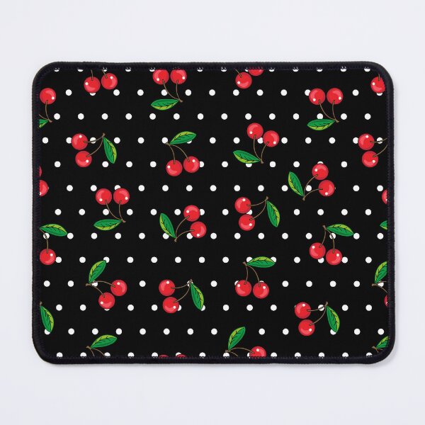 Item preview, Red Cherries and Polka Dots Rockabilly Pattern designed and sold by HotHibiscus.