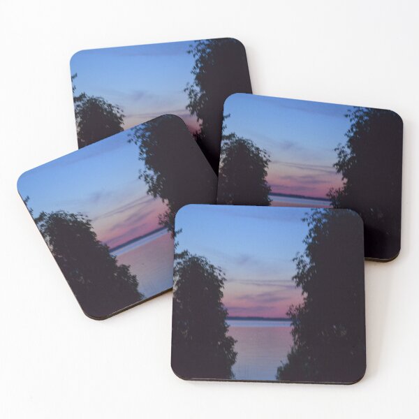 Item preview, Sunset and lake between two trees designed and sold by enchantedvibes.