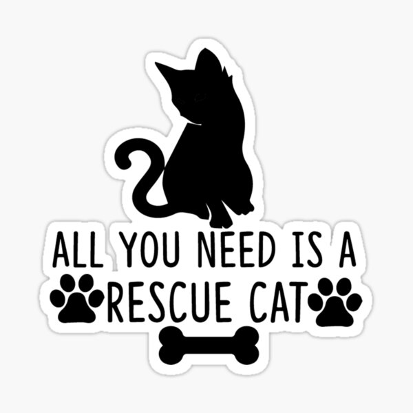  All You Need Is A Rescue Cat Sticker For Sale By Telio Redbubble