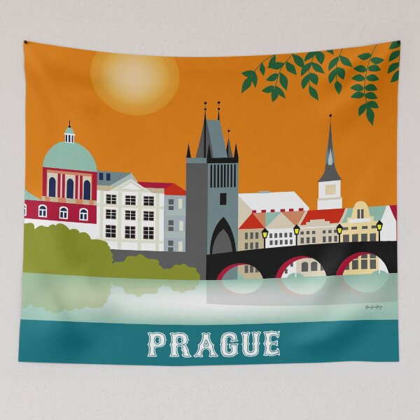 Item preview, Prague, Czech Republic - Skyline Illustration by Loose Petals designed and sold by LoosePetals.