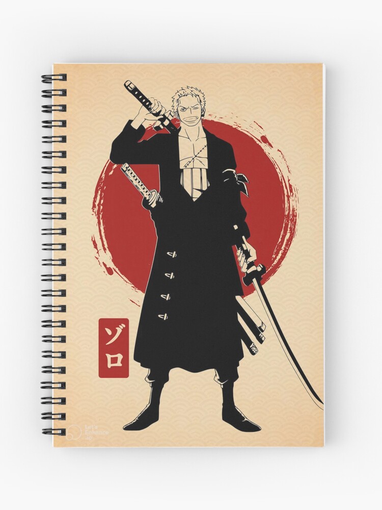 Zoro One Piece Anime Spiral Notebook by Ihab Design - Pixels Merch