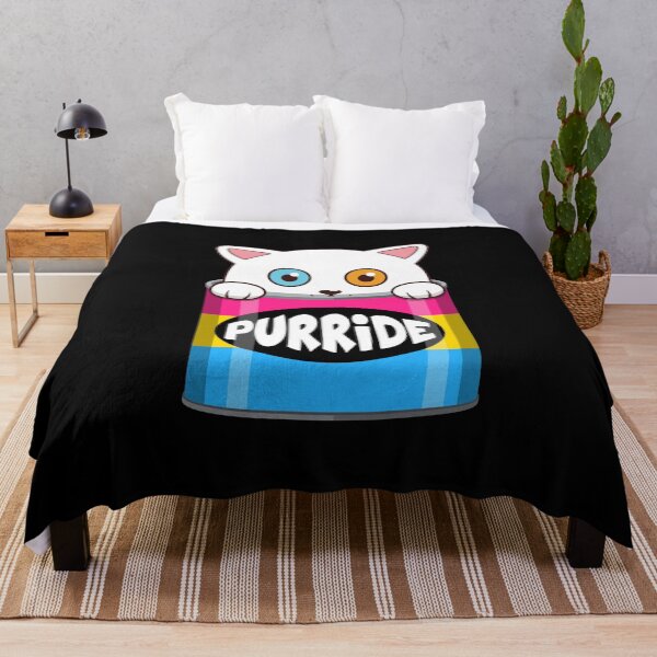 Item preview, Funny White Cat In The Purride Can Of Pate Pansexual Pride designed and sold by Luan Huynh.