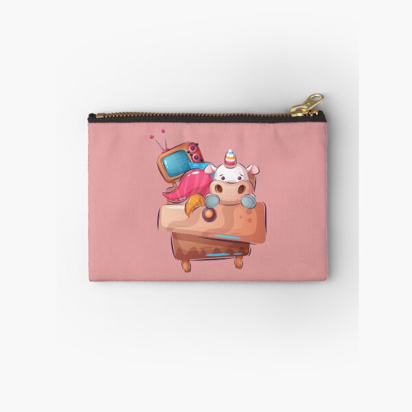 Item preview, Baby Cattle & TV, Cute Cartoon Child Drawing, Calm Colorful Illustration Art designed and sold by TinyBeezle.