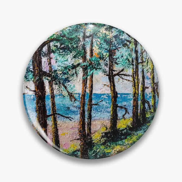 Item preview, Seascape with pines. Baltic Sea. Oil painting by Marina Daniluka designed and sold by MariDaniArt.