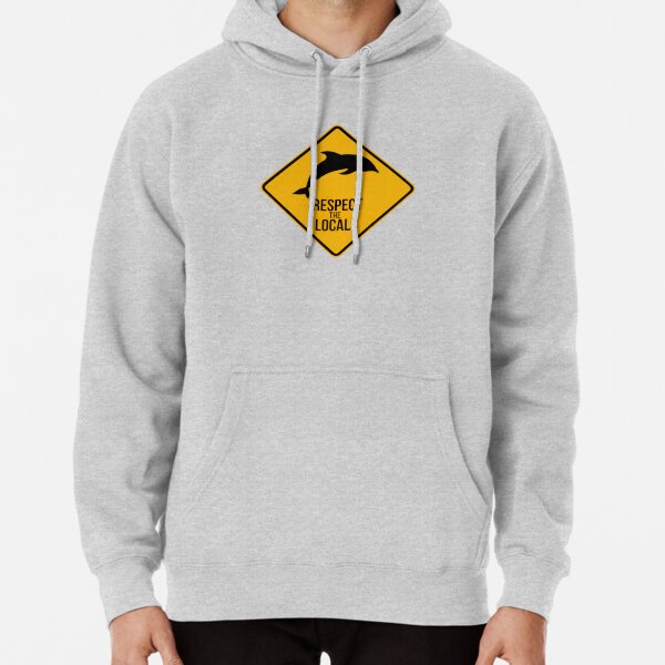 Respect the dolphins - Caution sign Pullover Hoodie