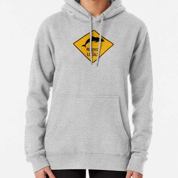 Respect the dolphins - Caution sign Pullover Hoodie