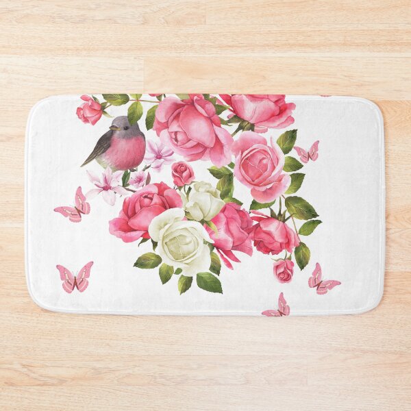 Item preview, Pink and White Roses With Butterflies designed and sold by tomorrowsart.