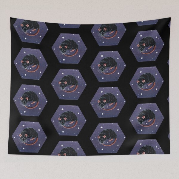 Item preview, Black Rat with Stars designed and sold by WolfySilver.