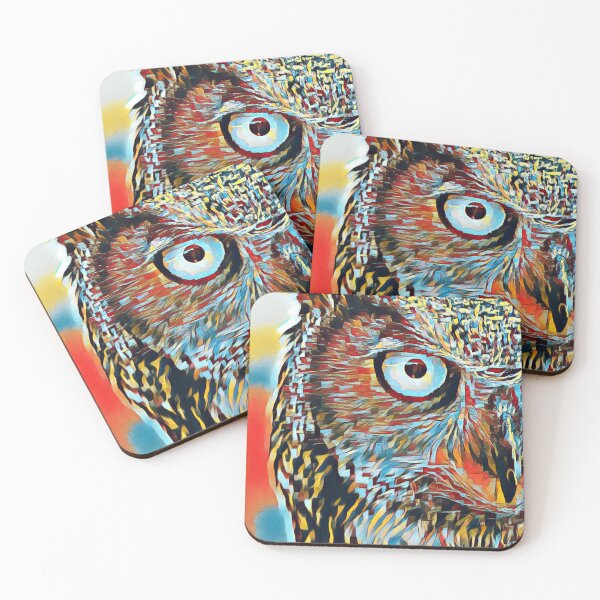 Item preview, Urban Pop Art Portrait Great Horned Owl Bird Face designed and sold by TheWildFlix.
