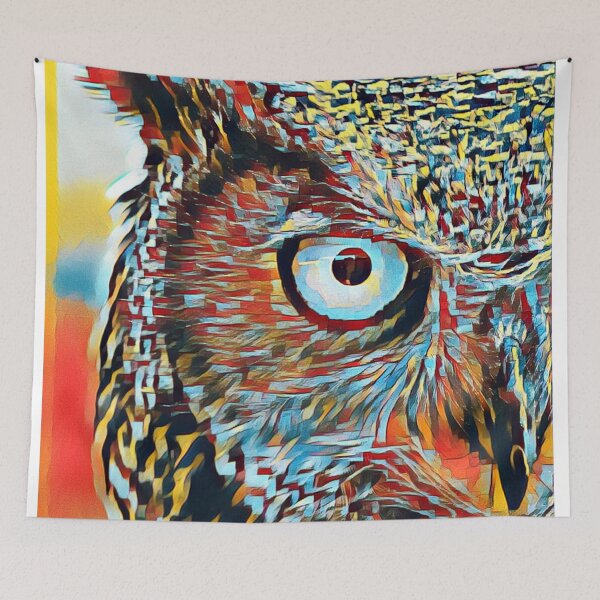 Item preview, Urban Pop Art Portrait Great Horned Owl Bird Face designed and sold by TheWildFlix.