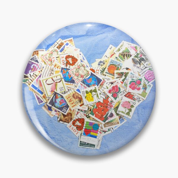 Item preview, Heart Shaped Postage Stamps Assemblage designed and sold by ThsModernWords.