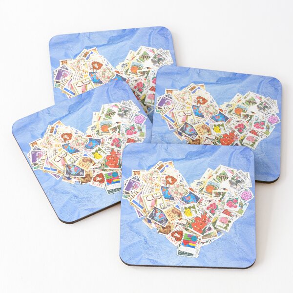 Item preview, Heart Shaped Postage Stamps Assemblage designed and sold by ThsModernWords.