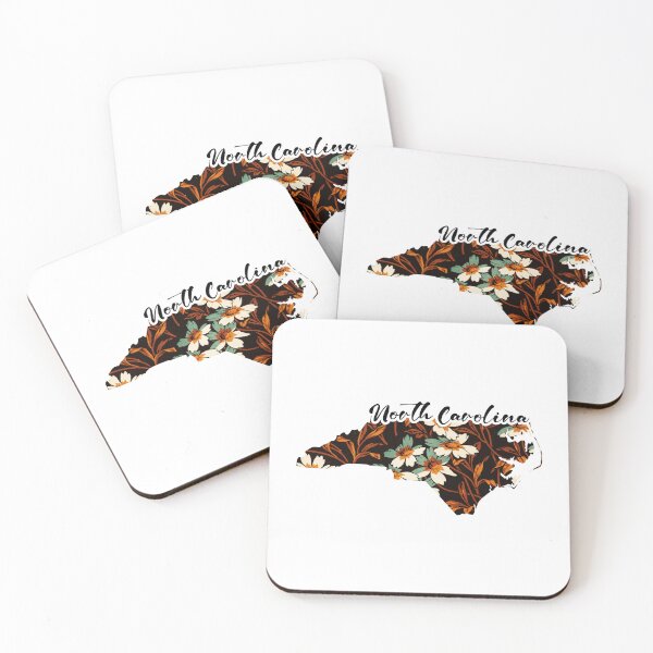 Item preview, Floral Map of USA States North Carolina - Map of North Carolina designed and sold by AmethystMurad.