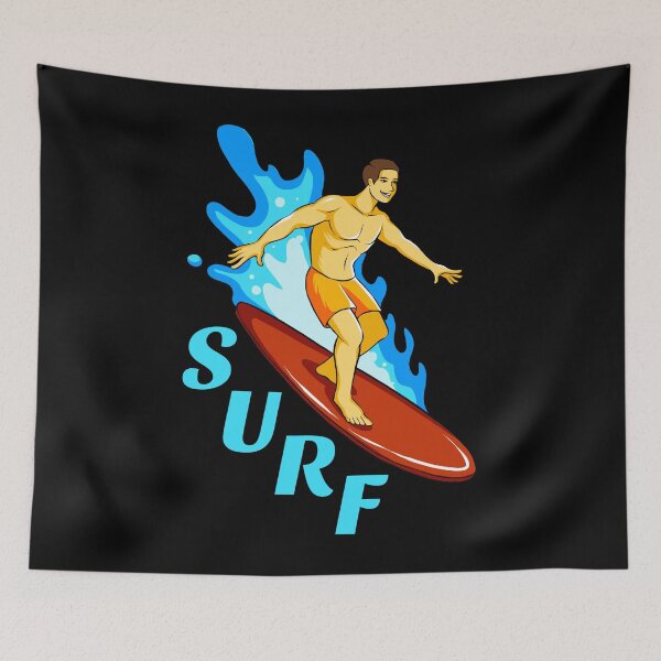 Item preview, Surf Surfer with a Surfboard Surfing a Wave in the Sea designed and sold by joseartgel.
