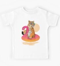 Chillin, Flamingo Tiger Kids Tee