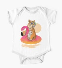 Chillin, Flamingo Tiger One Piece - Short Sleeve