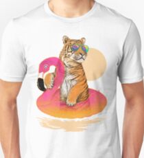 Chillin, Flamingo Tiger Slim Fit T-Shirt