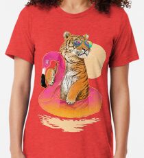 Chillin, Flamingo-Tiger Vintage T-Shirt