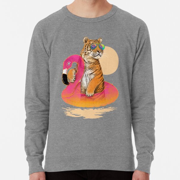 Chillin, Flamingo Tiger Lightweight Sweatshirt